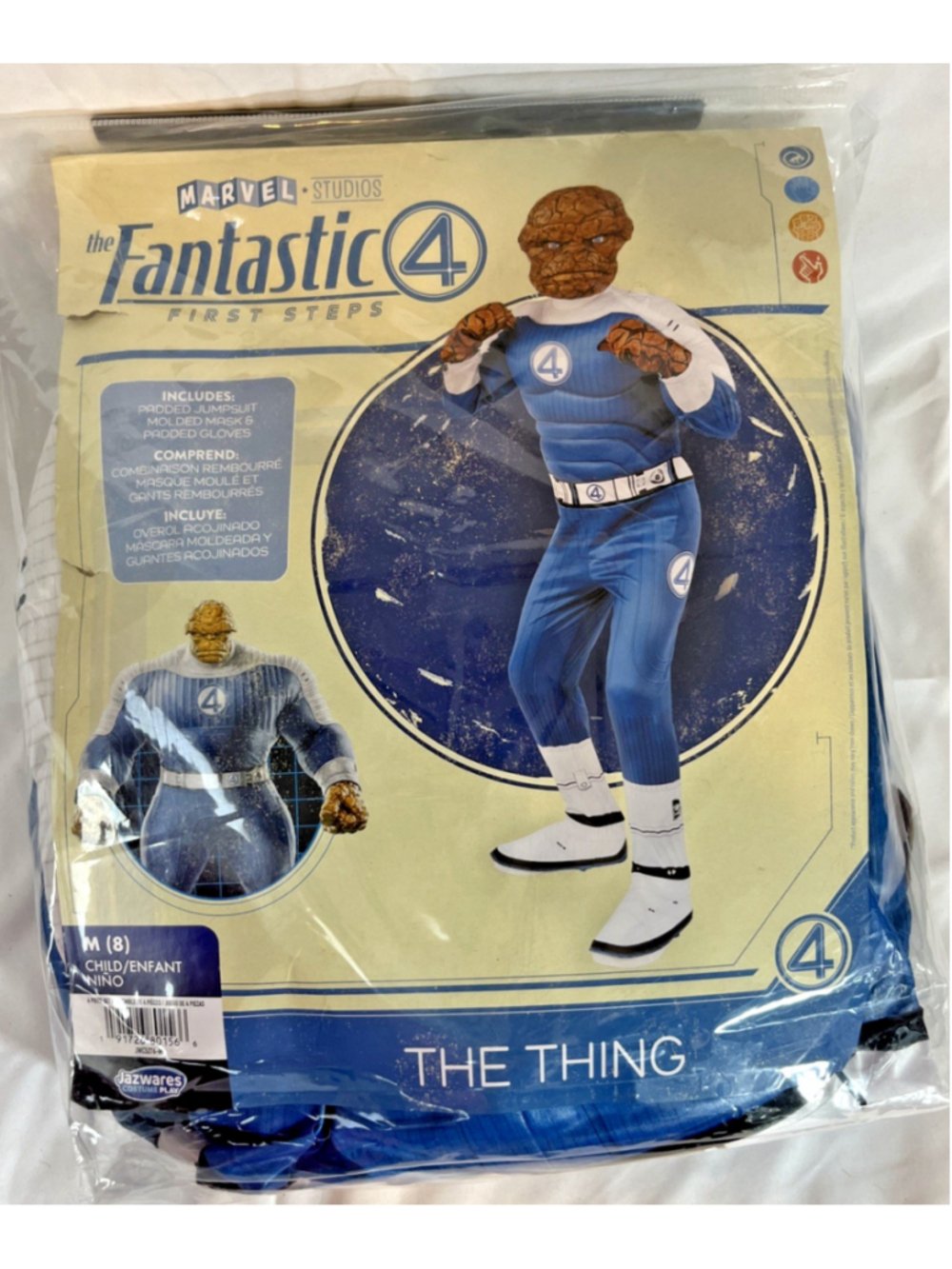 Fantastic 4-The Thing M 8 Marvel Studio 4pc NIB Jazwares Costume Play Halloween